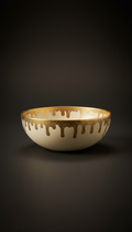 Porcelain cream accent bowl with gold foil