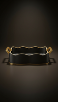 Sculptural black & gold serving tray