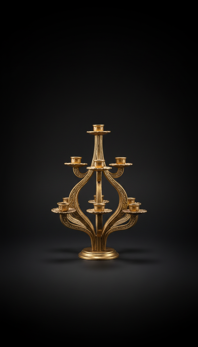 Gilded tiered candle holder