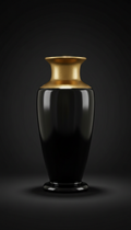 Obsidian gold rim vase